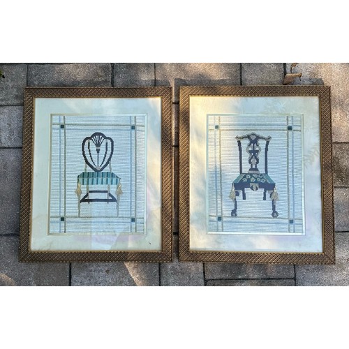 Vintage needlepoints framed - needlepoints,