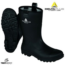 Delta Plus Nickel Black Fur Lined Thermal Steel Toe Cap Wellington Boots Wellies