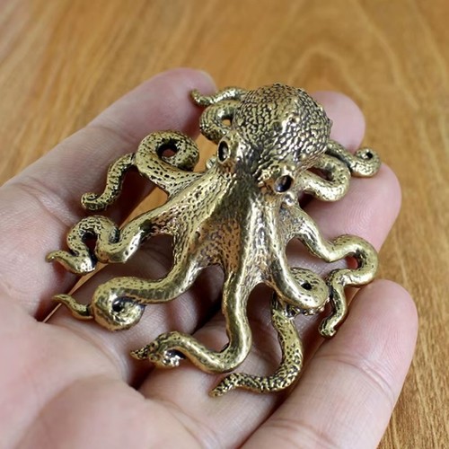 Brass metal octopus - metal, pet