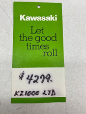 1982 Kawasaki KZ1000 KZ LTD Vintage Bike Store Dealer Display Tag Double-sided