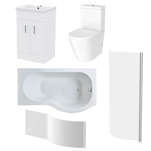 1500mm shaped bath front - shaped,