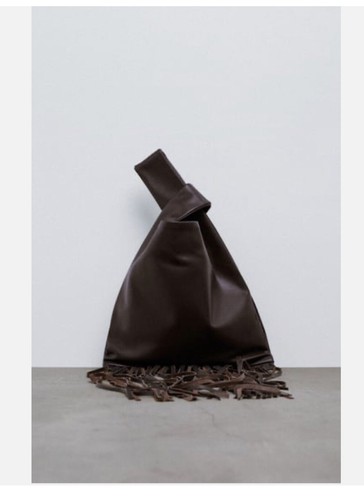 Zara leather handbag with - leather,