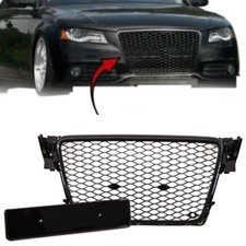 Fits Audi A4 S4 S-line 2008-2012 Front Main Grille Gloss RS4 Look Badgeless