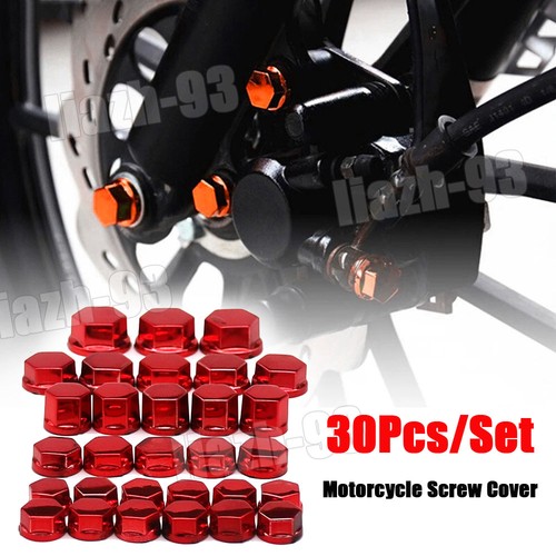 Red motorcycle parts screw nut - red,