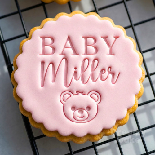 Custom baby name bear cookie - custom,
