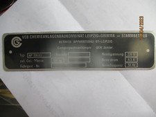 Nameplate Sign IFA VEB GDR QEK
