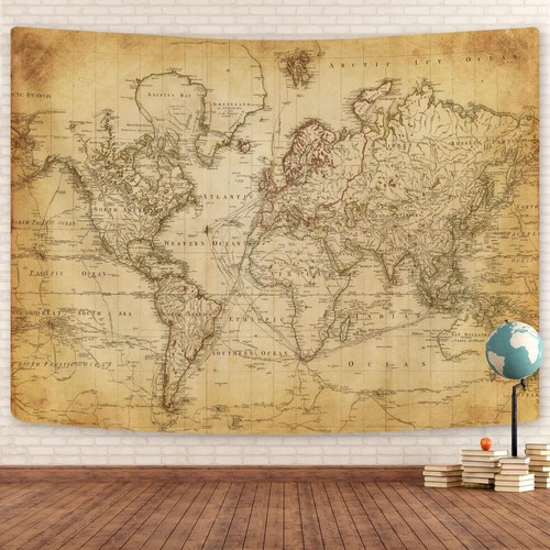 Old world map tapestry - old,