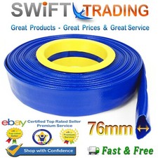 BLUE PVC LAYFLAT HOSE-WATER DISCHARGE PUMP IRRIGATION 3" (76mm) LAY FLAT PIPE
