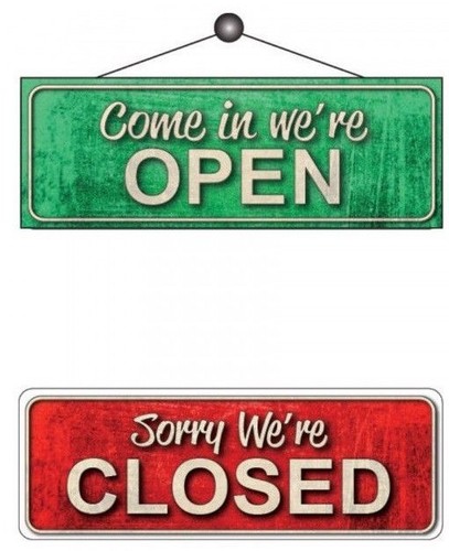 Open closed sign reversible - open,