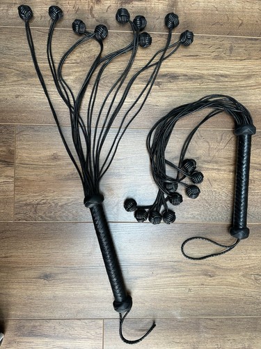 Leather flogger tails whip - leather,