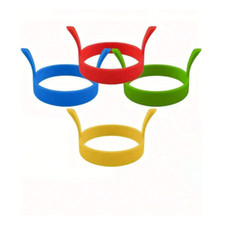 1/4pc Silicone Egg Frying Ring Fried Poacher Mould Perfect For Eggs Pancakes NEW