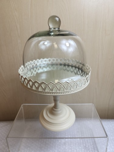 Cream metal cake stand - cream, with