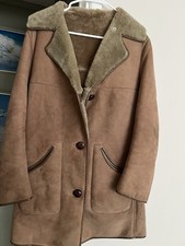 Nurseys Vintage Sheepskin Coat Camel Size L Made In England