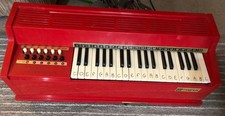 Red Vintage Magnus Style Electric Chord Organ Made In England Tested/Working