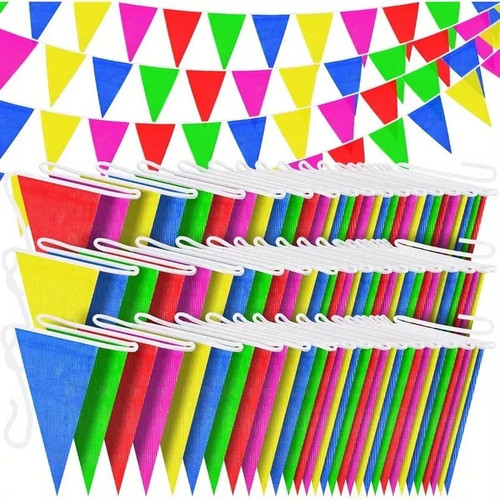 10m colour bunting flags - bunting,