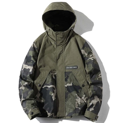 Mens camo bomber jacket hoodie - bomber,