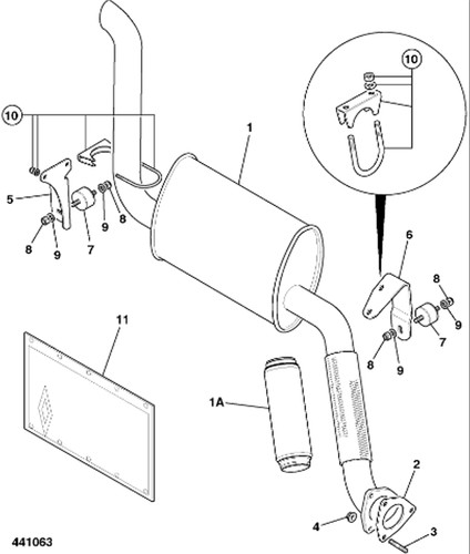 Jcb parts exhaust - exhaust, ref