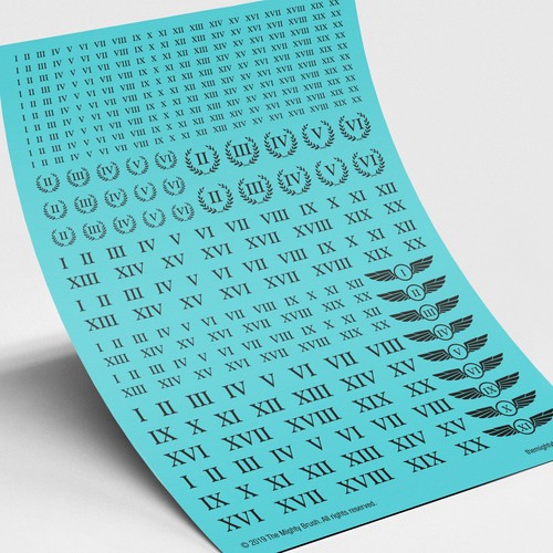 Roman numerals waterslide - roman,