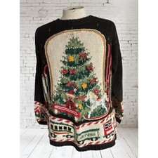 heirloom collectibles true vintage Christmas tree jumper ladies size Large (C)