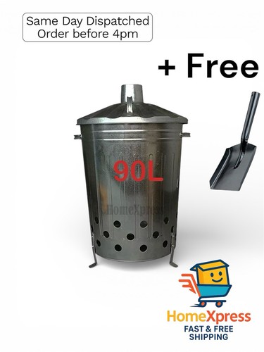90l galvanised metal - 90l,