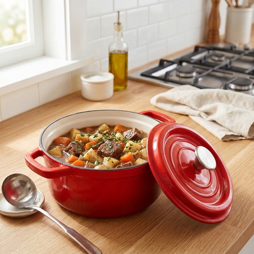 Round cast iron casserole dish - round,