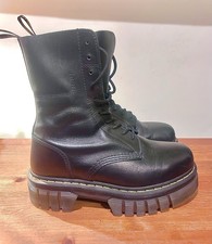 Dr Doc Martens Aldrich 8 Eye Chunky Platform Boots Black Nappa Leather UK 7 41