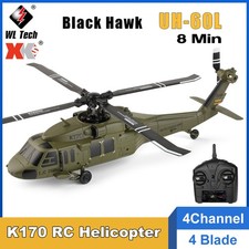 Wltoys K170 RC Helicopter UH-60L Black Hawk 4CH Brushless 6-Axis Gyro Aircraft
