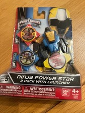Power Ranger Ninja Steel Star Blue Launcher & Rare Stars Booster pack  new RARE