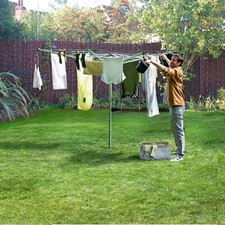 Rotary Airer Washing Line Four Arm 40m Metal Clothes Dryer Clothesline w/ Spike
