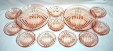 Art Deco Glass Stolzle Czech Bowl Set 12 Pieces
