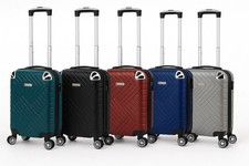 8 Wheel Spinner 55cm Hard Shell Cabin Trolley Hand Luggage Suitcase Carry On Bag