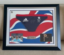 TOM DALEY OFFICIAL OLYMPICS 2012 FRAMED SIGNED TRUNKS PHOTOGRAPHS LTD EDITION