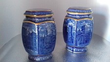 Vintage Wade Pottery Ginger Jars : Pair of Ringtons 'Maling' Cathedral Jars 1989