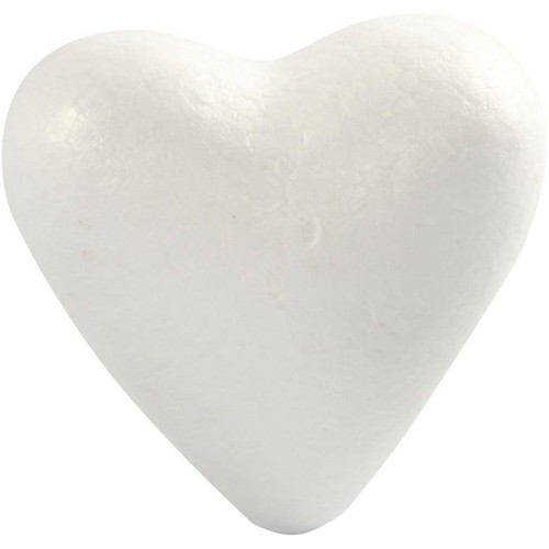 White polystyrene love heart - white,