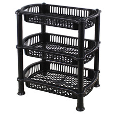 Kitchen 3 Tier Food Veg Storage Caddy Rack Organiser Fruit Trolley Stand Basket