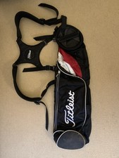 Titleist Golf Pencil Bag 2-Way Divider Double Shoulder Strap Black Red White