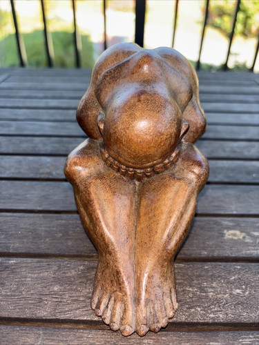 Carved wooden weeping crying - weeping,
