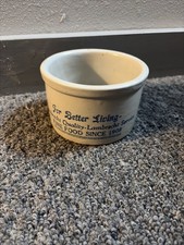 Lambrecht Butter Crock Milwaukee/Chicago 12c Deposit, 1 Pound 1 LB Cracked AS IS