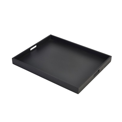 Tray black solid acacia - solid,