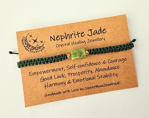 Nephrite jade macrame bracelet - nephrite,
