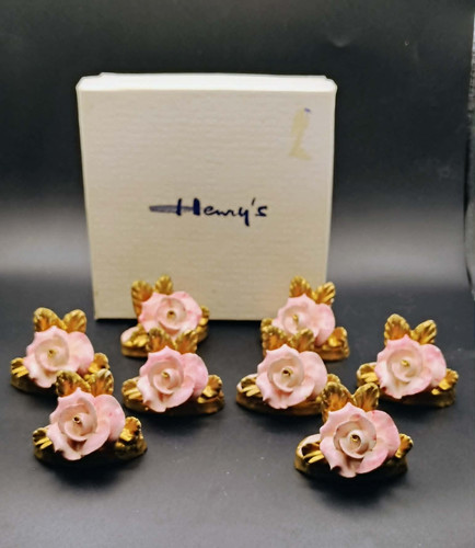 Vintage set pink rose - set, place