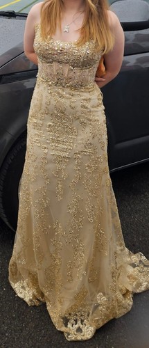 Gold applique prom evening - applique, prom/evening