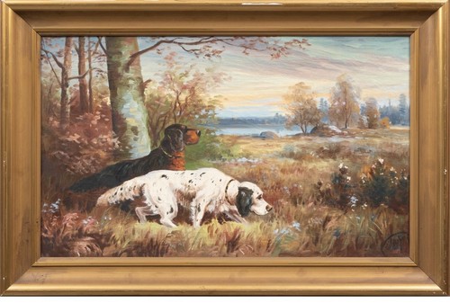 Hunting dogs oil painting - hunting,