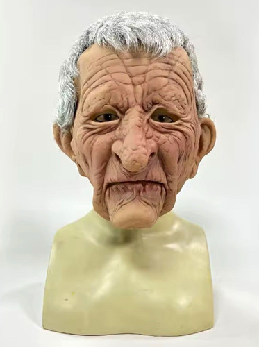 Realistic old man latex mask - realistic,