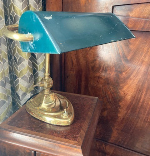 Antique brass bankers desk - brass,