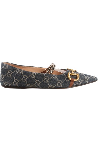 Gucci blue denim ballet - gg,