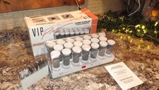 VIP Pro VINTAGE In Box JUMBO 20 Hair Roller Flocked Rollers- WORKS