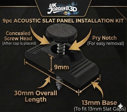 Acoustic slat wall - 9x,