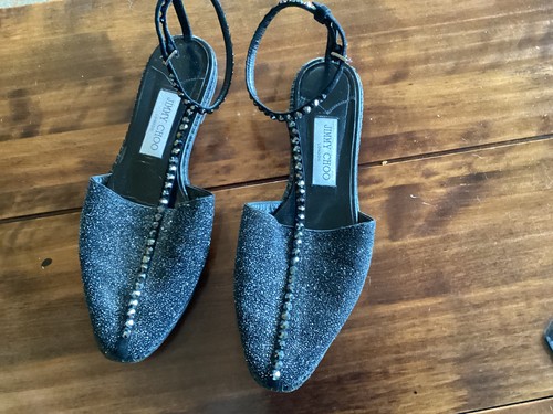 Jimmy choo flat black - black, glitter