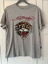 Ed Hardy Men's T-Shirt Size Small Grey Tiger